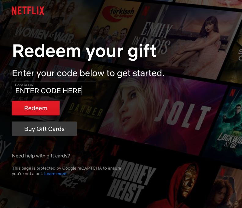 How to redeem Netflix promo code
