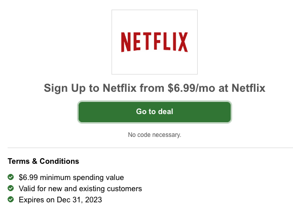 Discounts at Netflix