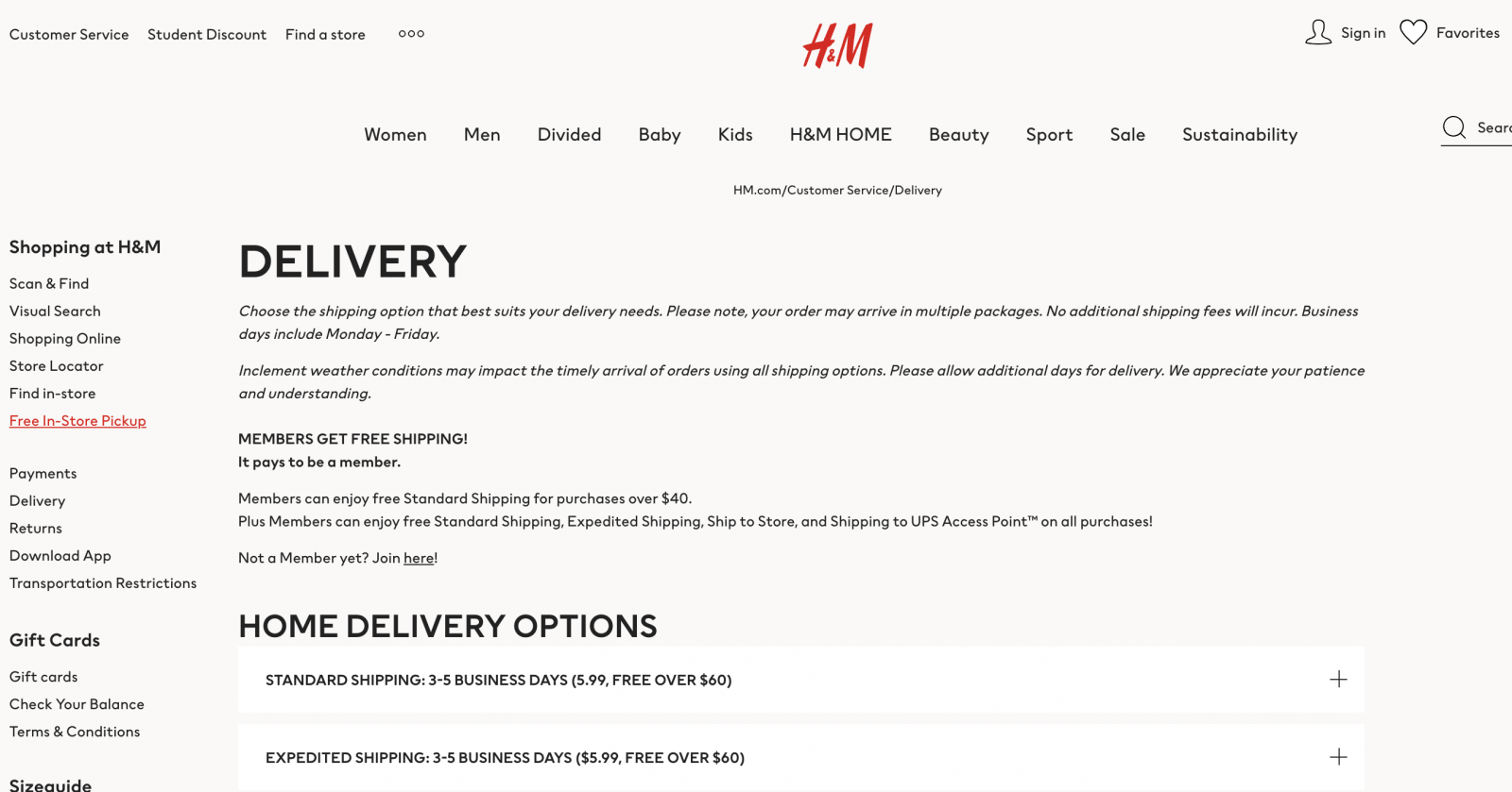 How to save on shipping at h&m