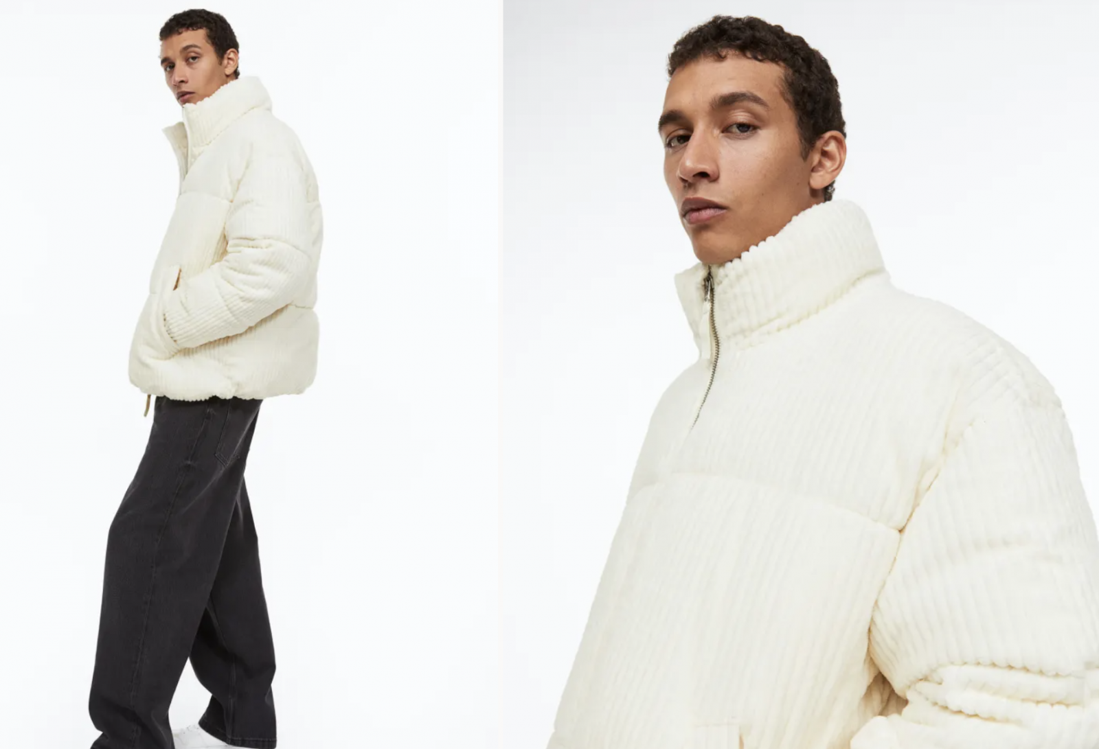 Shop H&M's after-Christmas sale to save on men's winter coats.