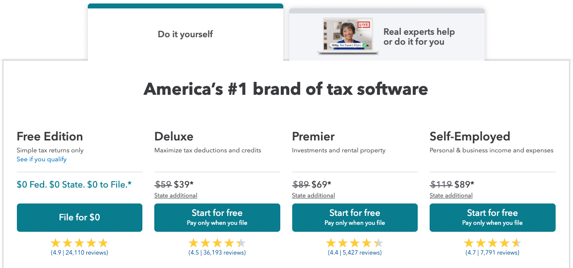 TurboTax online tax preparations
